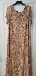 Long Beaded Art Deco Style Gown